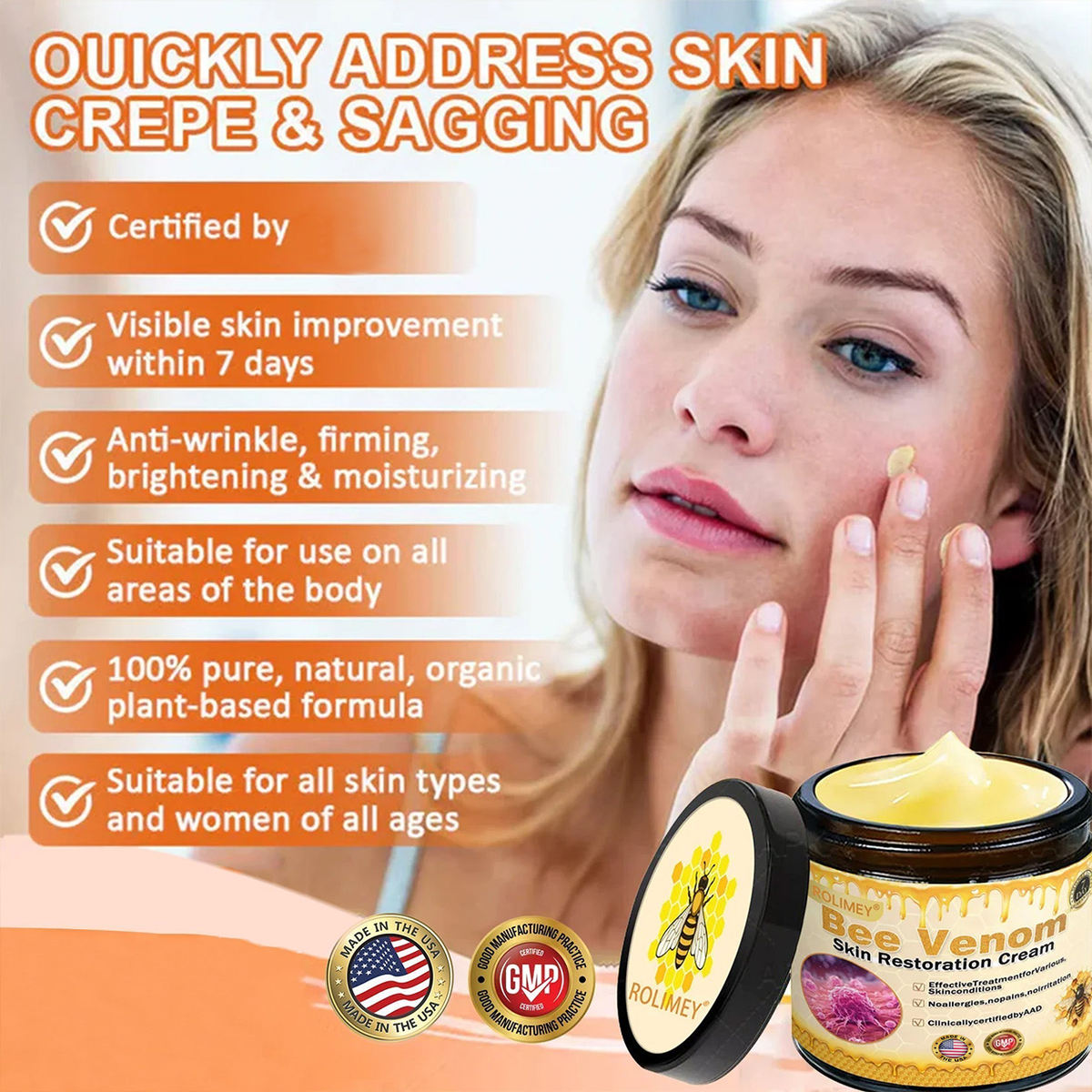 👨‍⚕️ Rolimey® Bee venom Pro Comprehensive Cream —Tightening for Skin Types 🎁