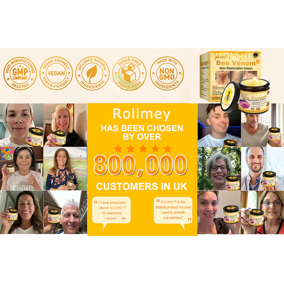 👨‍⚕️ Rolimey® Bee venom Pro Comprehensive Cream —Tightening for Skin Types 🎁