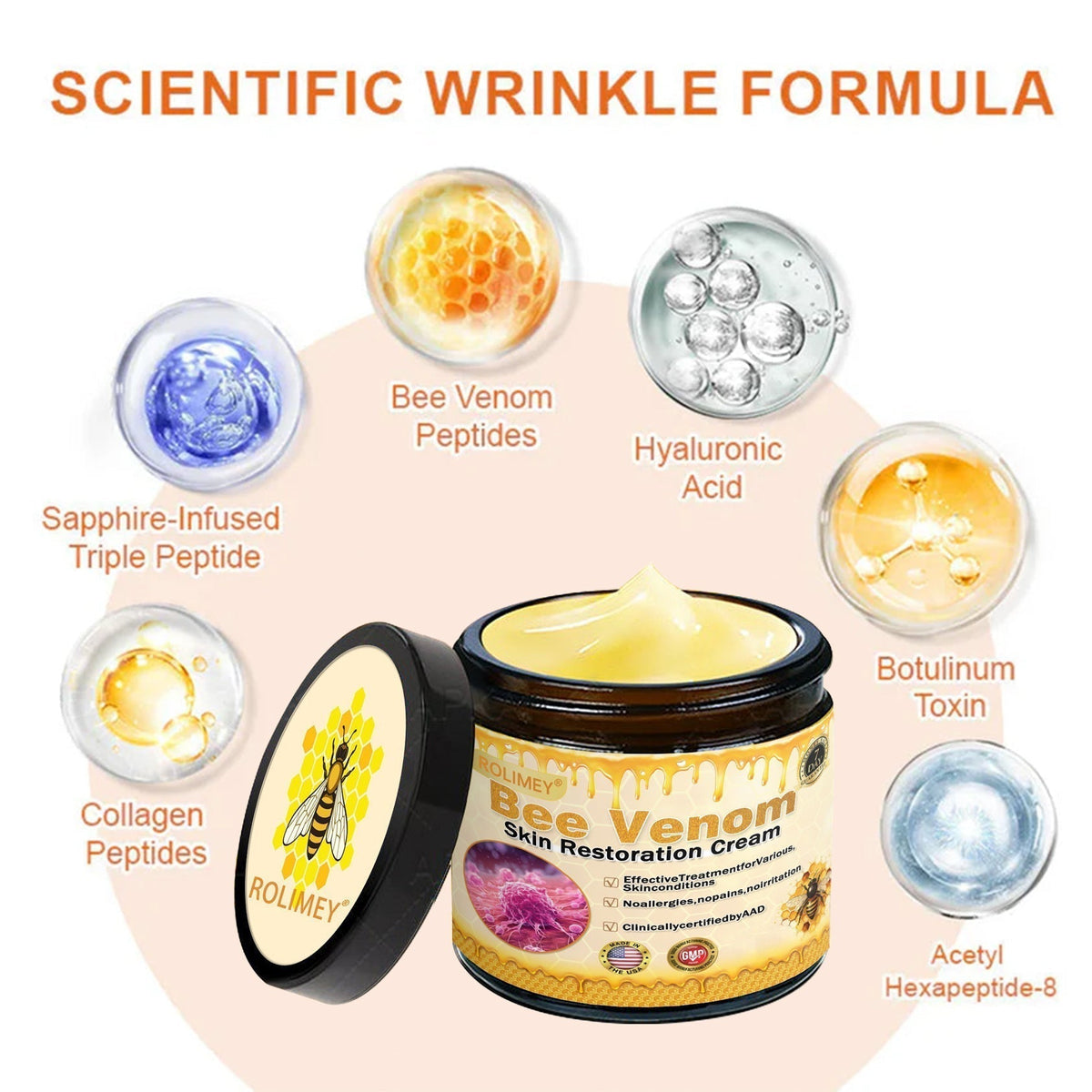 👨‍⚕️ Rolimey® Bee venom Pro Comprehensive Cream —Tightening for Skin Types 🎁