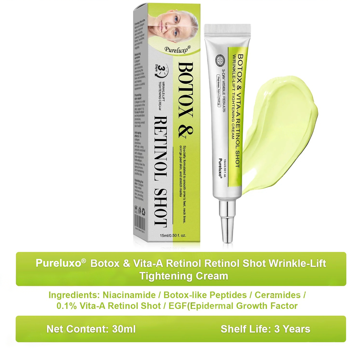 💫👨‍⚕️Made and shipped from the USA 💫Pureluxo® Botox & Vita-A Retinol Shot Wrinkle-Lift Tightening cream - Last Day Promotion 70% OFF