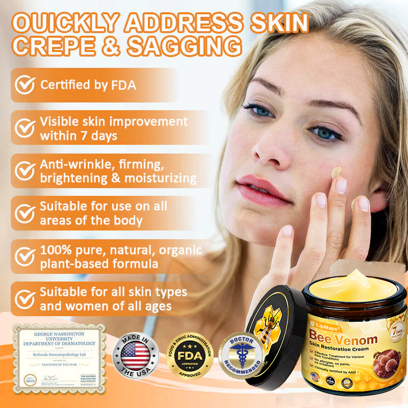 Made and Shipped from USA ✨ LipMaps® Bee Venom Skin Restoration Cream ⏰ LAST DAY 80% OFF