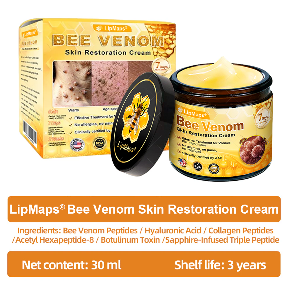Made and Shipped from USA ✨ LipMaps® Bee Venom Skin Restoration Cream ⏰ LAST DAY 80% OFF