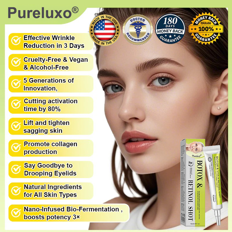 💫👨‍⚕️Made and shipped from the USA 💫Pureluxo® Botox & Vita-A Retinol Shot Wrinkle-Lift Tightening cream - Last Day Promotion 70% OFF