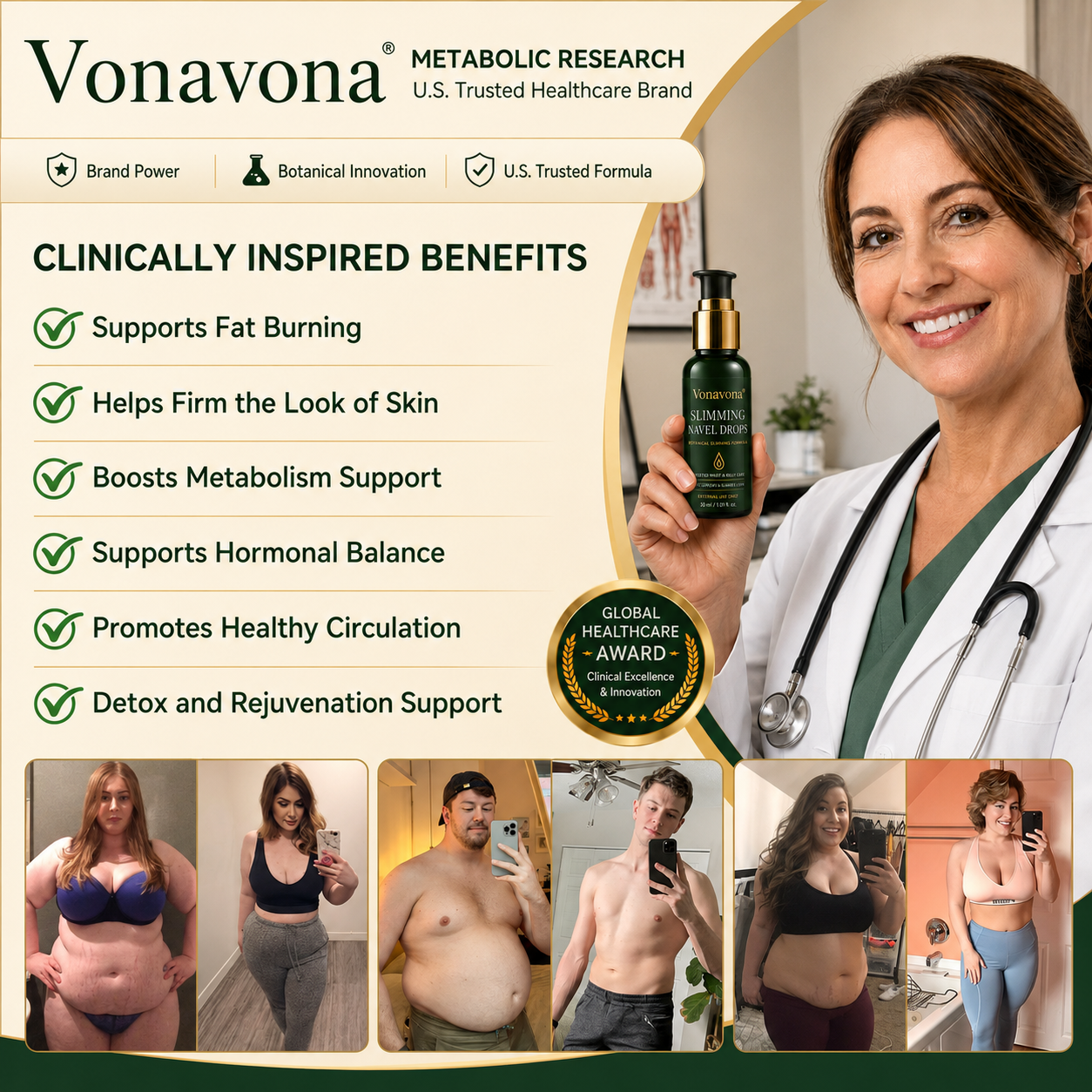 Vonavona® Metabolic Sculpt Serum— Powered by Berberine, NAD+ & Moringa Botanical Complex for metabolic balance, body contour care & overall wellness.💎
